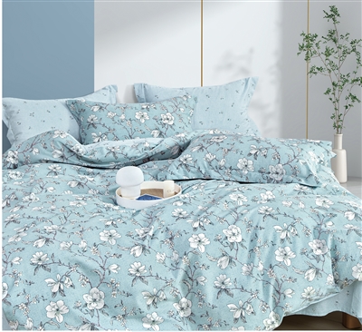 Dazzled Dreams Blue Floral 100% Cotton Comforter Set
