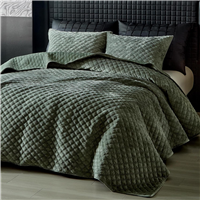 Zera Octagon Purple 100% Velvet Coverlet/Bedspread Set Queen