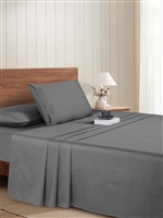 Deep pocket 100% Egyptian Cotton Cool Grey Sheet Set with Pillowcases--Top Grade & Natural