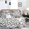 Hepburn Black White Floral 100% Cotton Reversible Duvet Cover Set