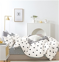 Clack Black/White Polka Dot 100% Cotton Duvet Cover Set Queen/Full