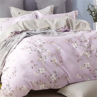 Cynthia Lilac Floral Cotton Comforter Set