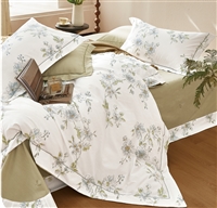 Julie Ann White/Green 100% Cotton  Comforter Set