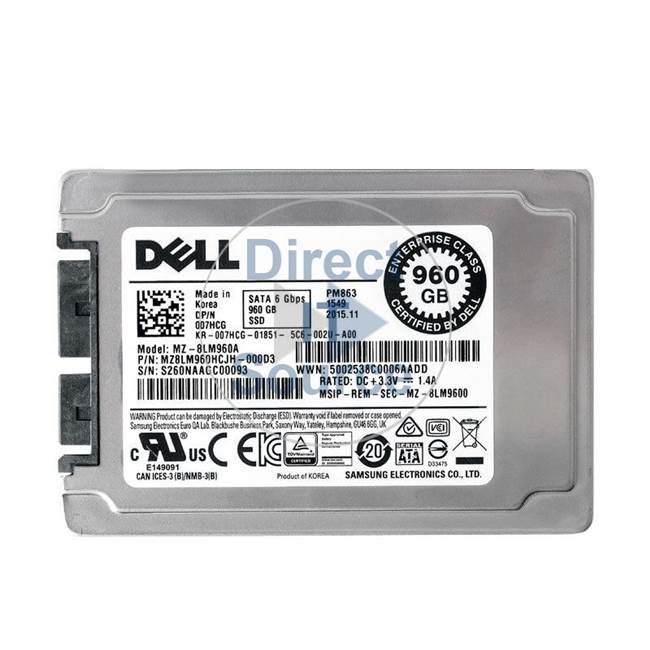 Dell 007HCG - 960GB SATA 1.8" SSD