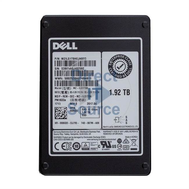 Dell 0086DD - 1.92TB SAS 12Gbps 2.5" SSD