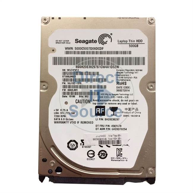 00HM717 IBM - 500GB 7.2K SATA 2.5" Cache Hard Drive