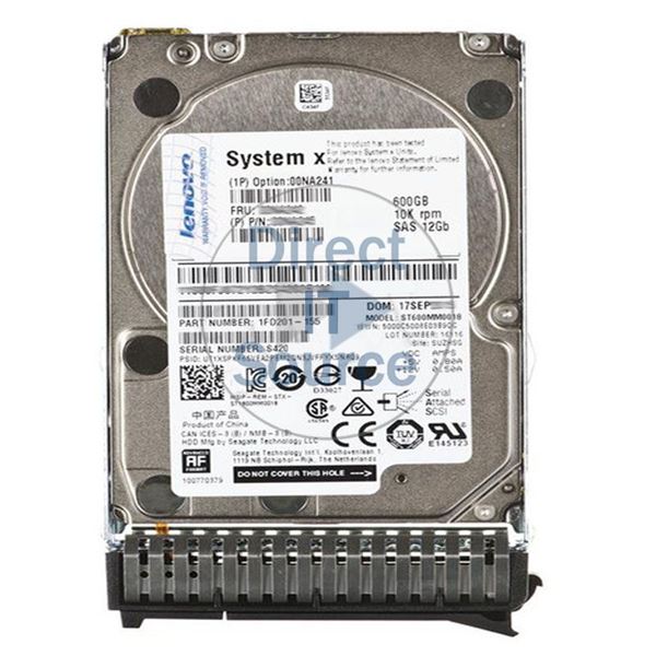 Lenovo 00NA241 - 600GB 10K SAS 12.0Gbps 2.5" Hard Drive