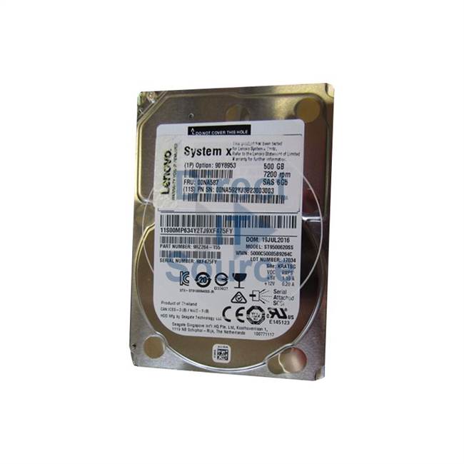 00NA592 IBM - 500GB 7.2K SAS 6.0Gbps 2.5" Cache Hard Drive