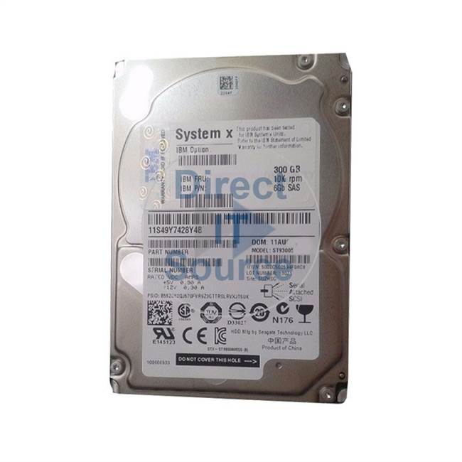 00NA606 IBM - 300GB 10K SAS 6.0Gbps 2.5" Cache Hard Drive