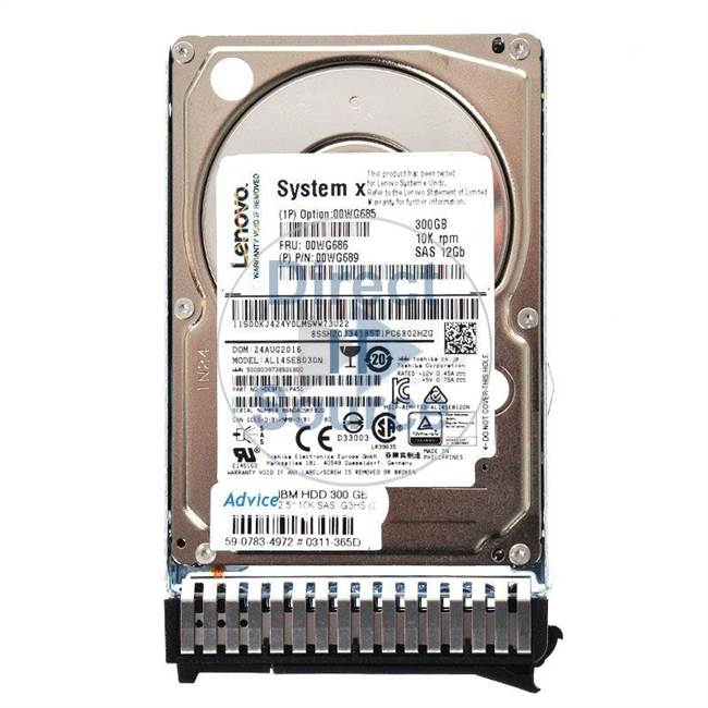 00WG685 IBM - 300GB 10K SAS 2.5" Cache Hard Drive