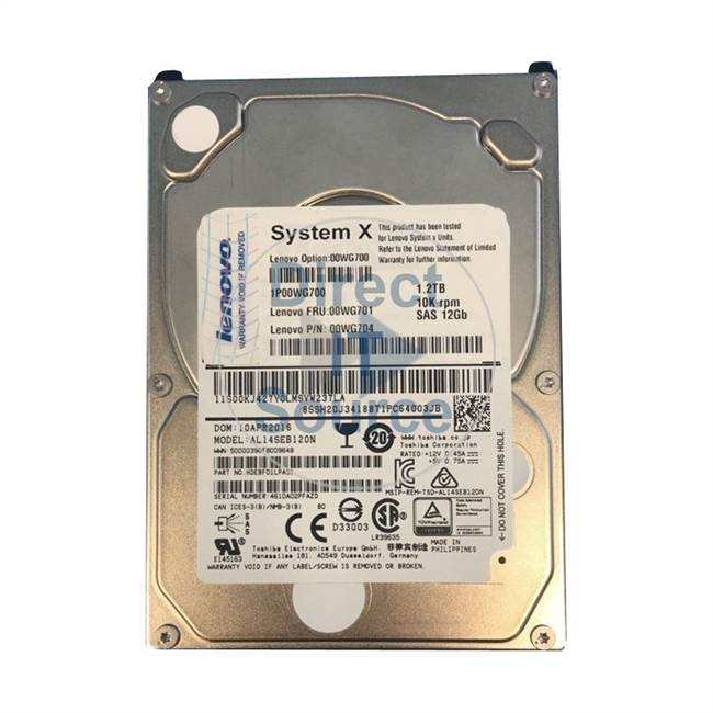 00WG704 IBM - 1.2TB 10K SAS 12Gbps 2.5" Cache Hard Drive