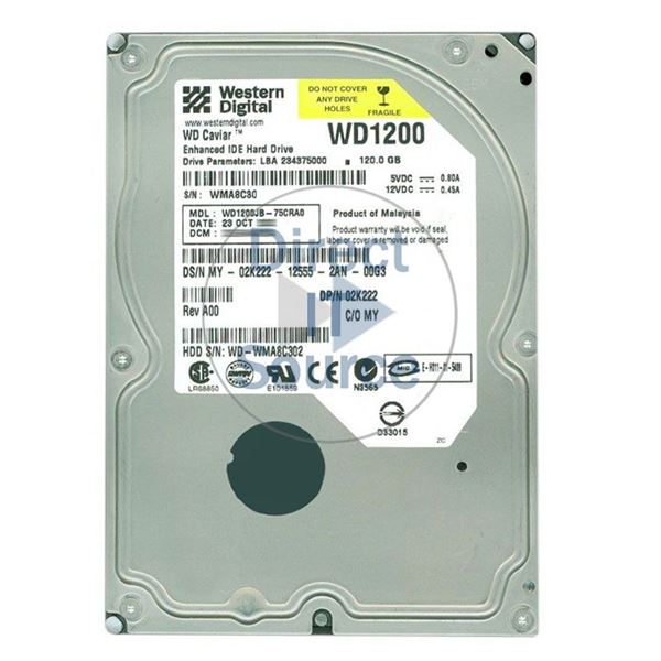 Dell 02K222 - 120GB 7.2K IDE 3.5" 8MB Cache Hard Drive