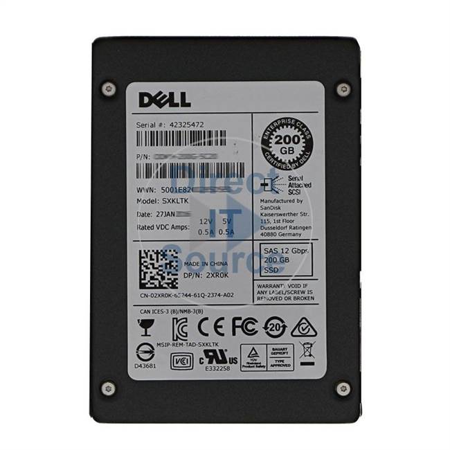 Dell 02XR0K - 200GB SAS 2.5" SSD