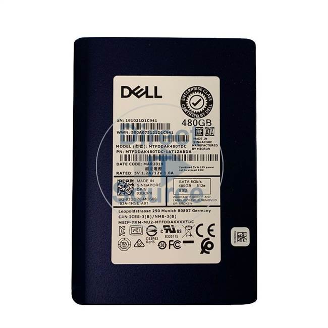 Dell 03DCP0 - 480GB SATA 2.5" SSD