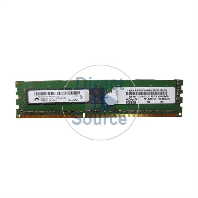 Lenovo 03T8429 - 8GB DDR3 PC3-10600 ECC Unbuffered 240-Pins Memory