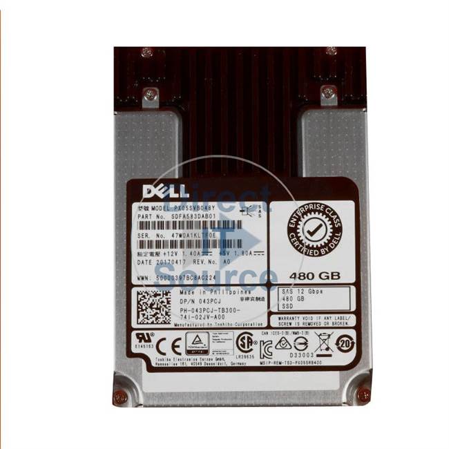 Dell 043PCJ - 480GB SAS 2.5" SSD