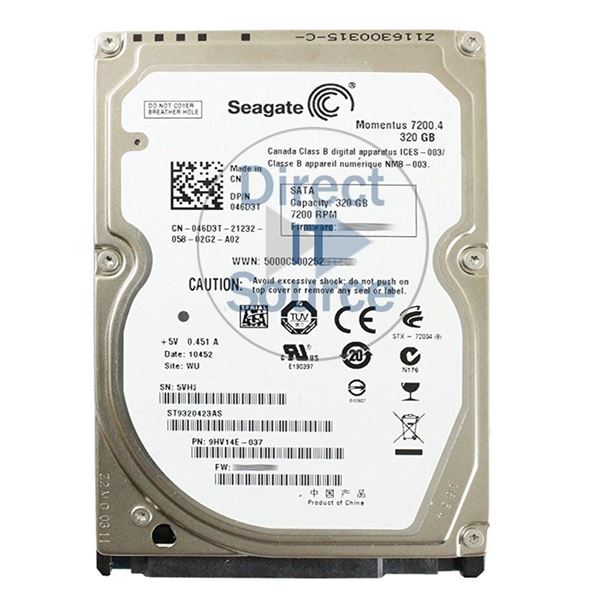 Dell 046D3T - 320GB 7.2K SATA 2.5" Hard Drive