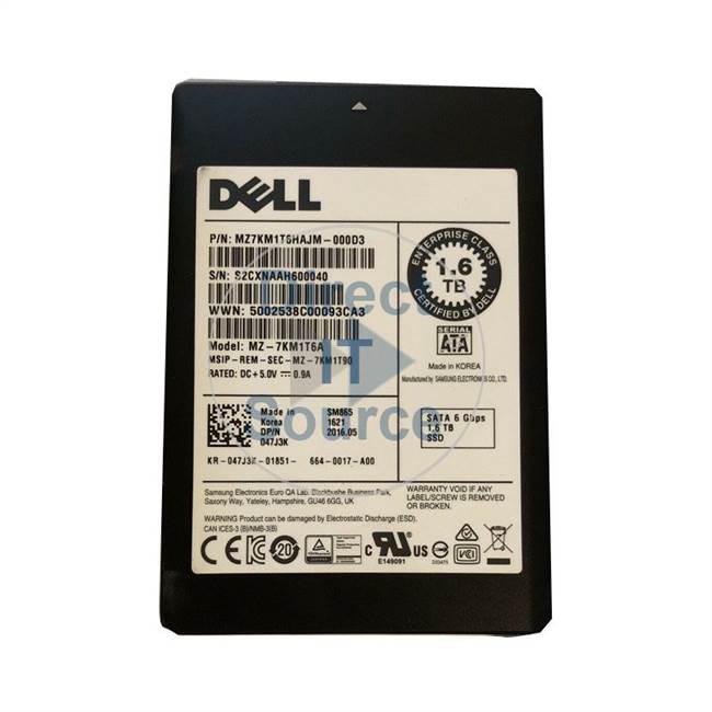 Dell 047J3K - 1.6TB SATA 6.0Gbps 2.5" SSD