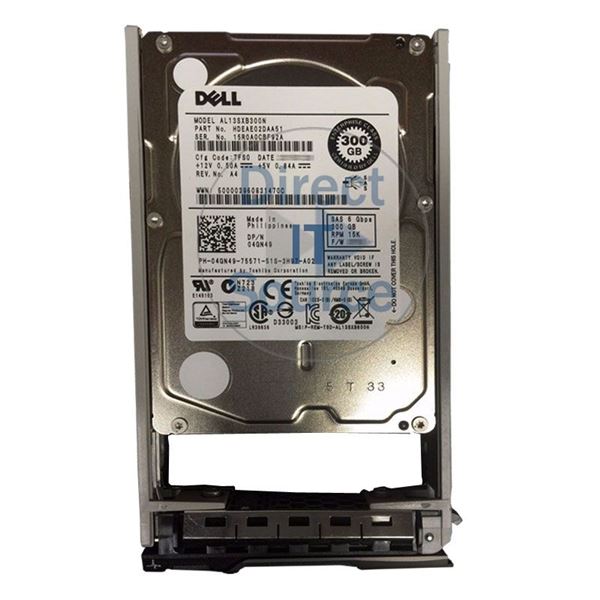 Dell 04GN49 - 300GB 15K SAS 6.0Gbps 2.5" Hard Drive