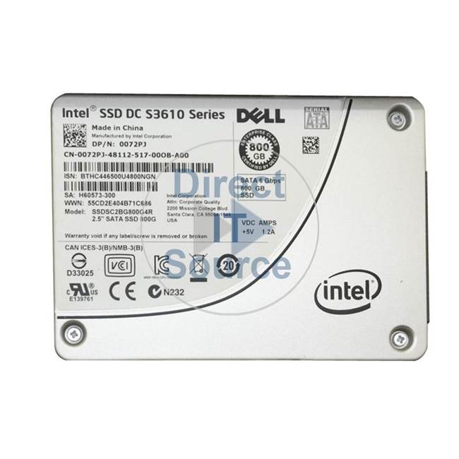 Dell 072PJ - 800GB SATA 2.5" SSD