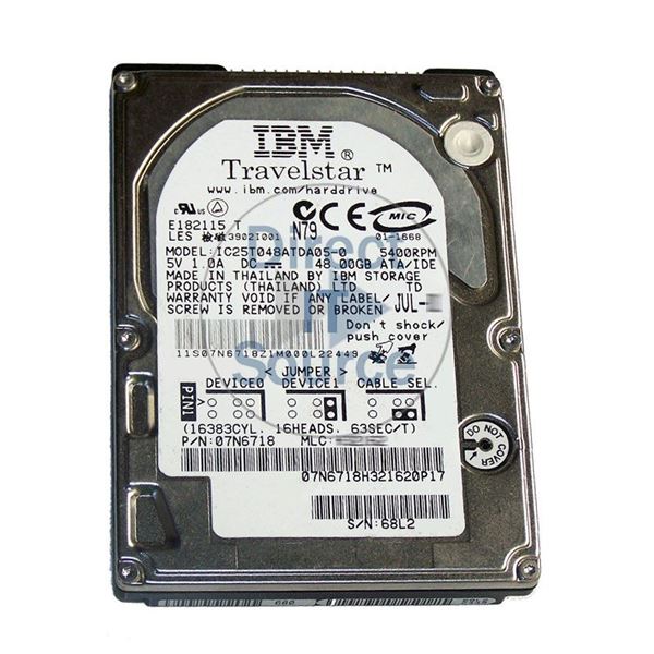 IBM 07N6718 - 48GB 5.4K IDE 2.5" Hard Drive