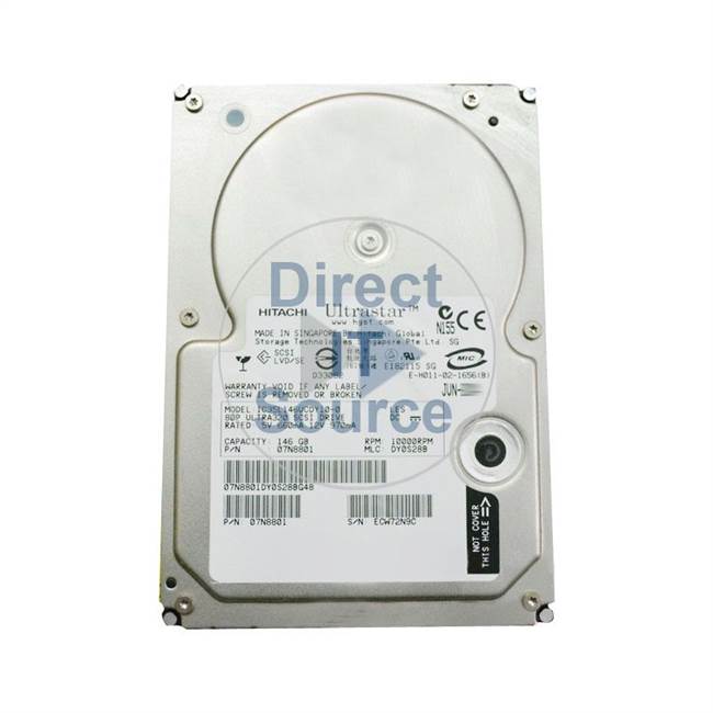 07N8801 Hitachi - 146GB 10K 80-Pin SCSI 3.5" Cache Hard Drive