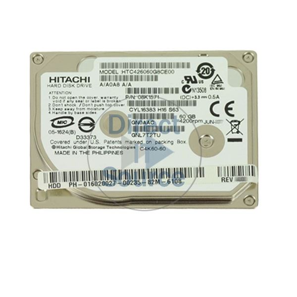 Hitachi 08K1571 - 60GB 4.2K IDE 1.8Inch 2MB Cache Hard Drive