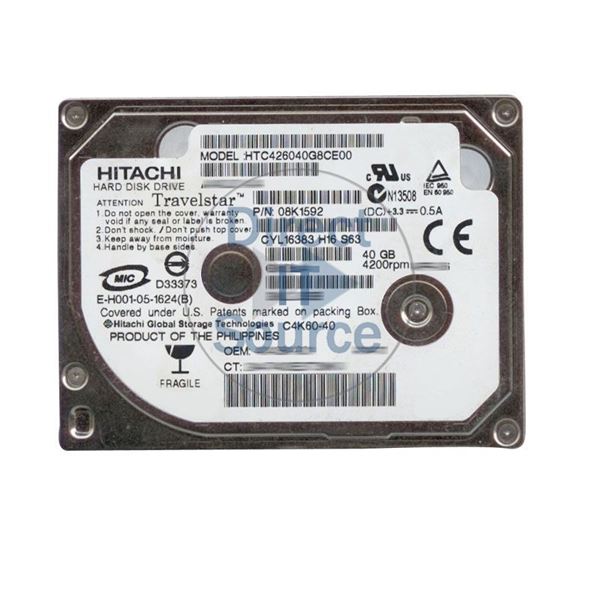 Hitachi 08K1592 - 40GB 4.2K IDE 1.8" Hard Drive