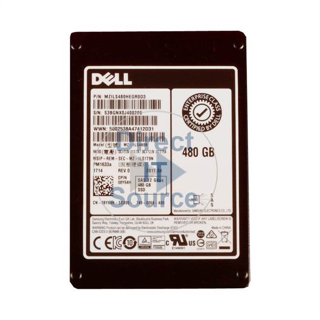 Dell 08Y64H - 480GB SAS 2.5" SSD