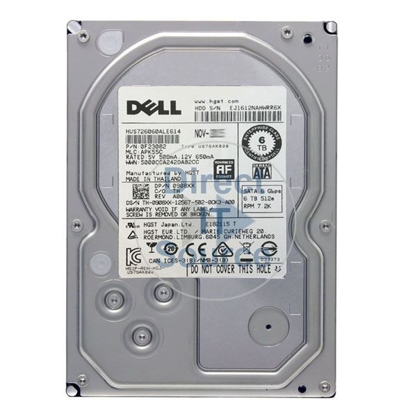Dell 0908XX - 6TB 7.2K SATA 6.0Gbps 3.5" Hard Drive