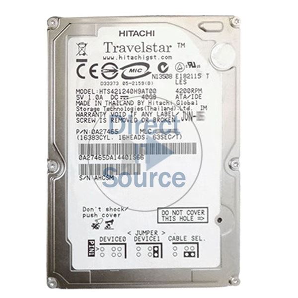 Hitachi 0A27465 - 40GB 4.2K IDE 2.5Inch 2MB Cache Hard Drive
