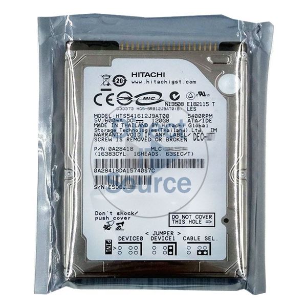Hitachi 0A28418 - 120GB 5.4K IDE 2.5Inch 8MB Cache Hard Drive
