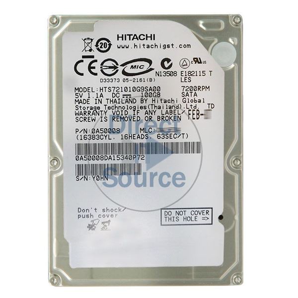 Hitachi 0A50008 - 100GB 7.2K SATA 1.5Gbps 2.5Inch 8MB Cache Hard Drive