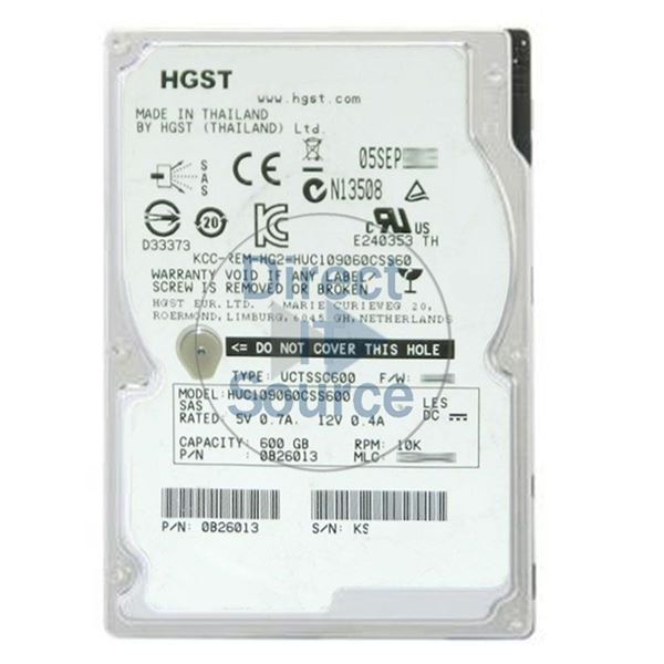Hitachi 0B26013 - 600GB 10K SAS 6.0Gbps 2.5Inch 64MB Cache Hard Drive