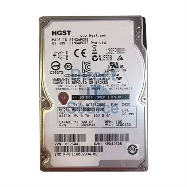 0B26041 Hitachi - 900GB 10K SAS 2.5" Cache Hard Drive