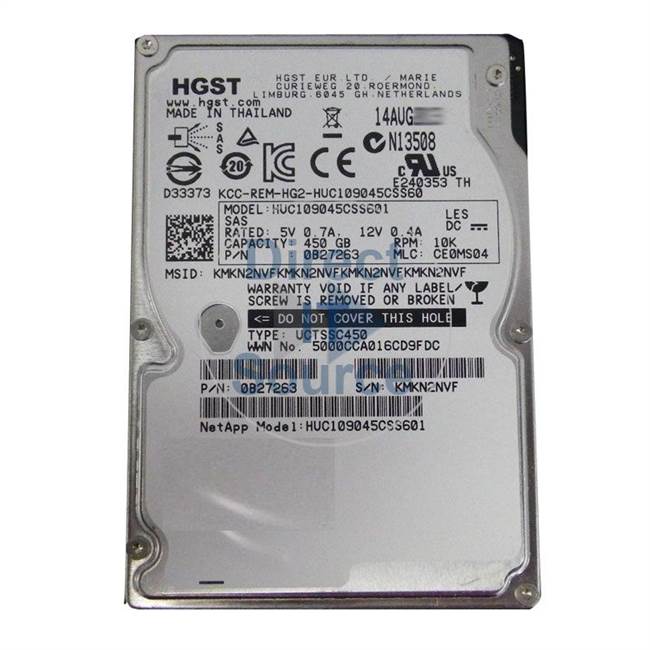 0B27263 Hitachi - 450GB 10K SAS 2.5" Cache Hard Drive