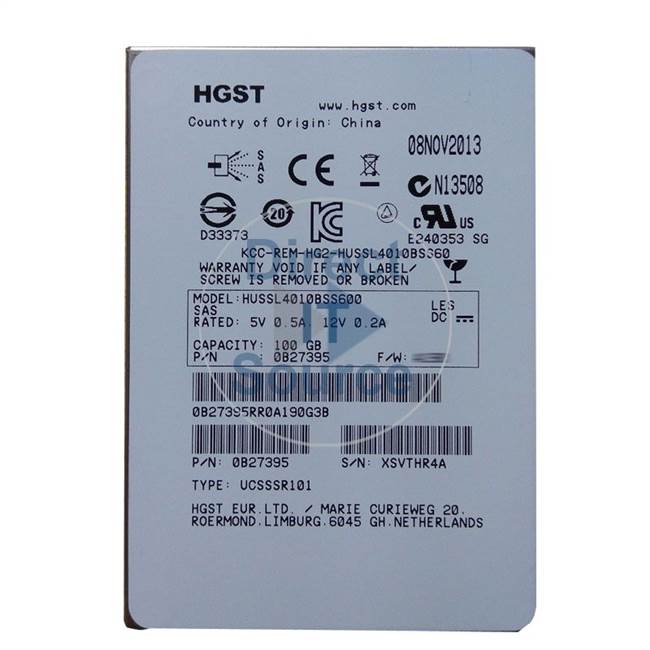 0B27395 Hitachi - 100GB SAS 2.5" Cache Hard Drive