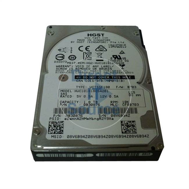 0B30876 Hitachi - 1.8TB 10K SAS 2.5" 128MB Cache Hard Drive