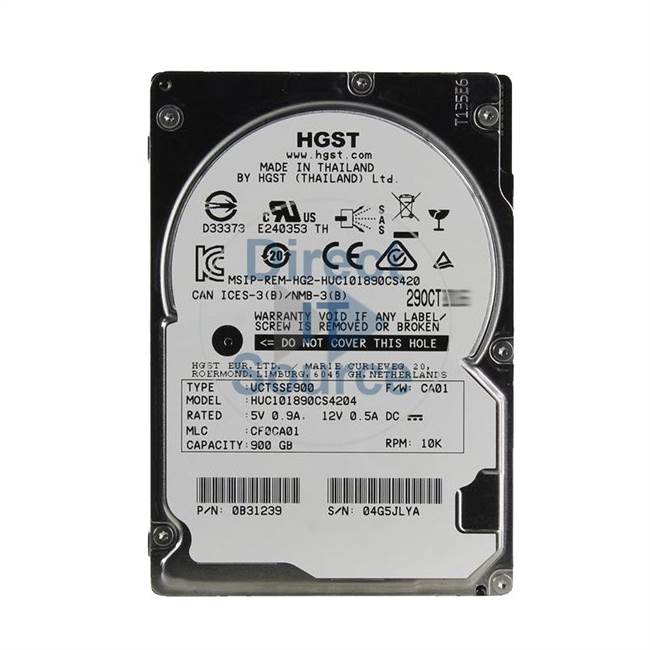 0B31239 Hitachi - 900GB 10K SAS 2.5" 128MB Cache Hard Drive