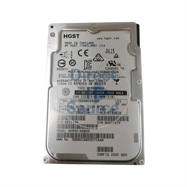 0B31334 Hitachi - 600GB 15K SAS 2.5" Cache Hard Drive