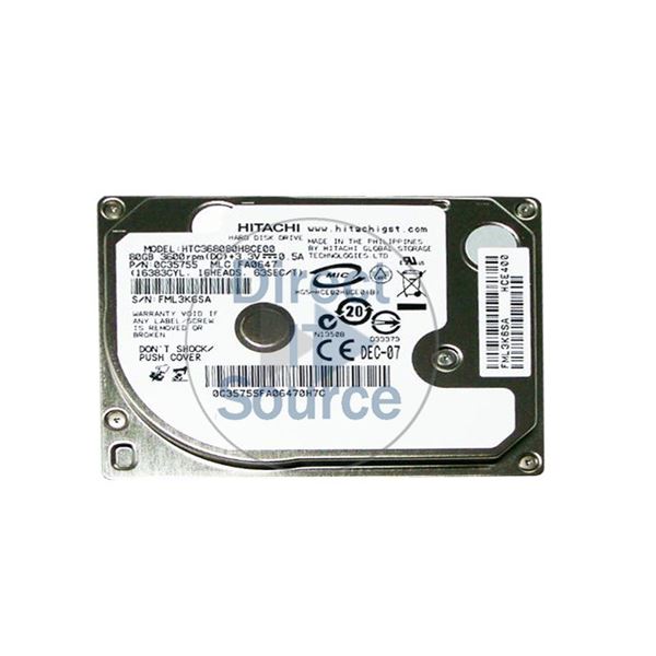 Hitachi 0C35755 - 80GB 3.6K IDE 1.8Inch 128KB Cache Hard Drive