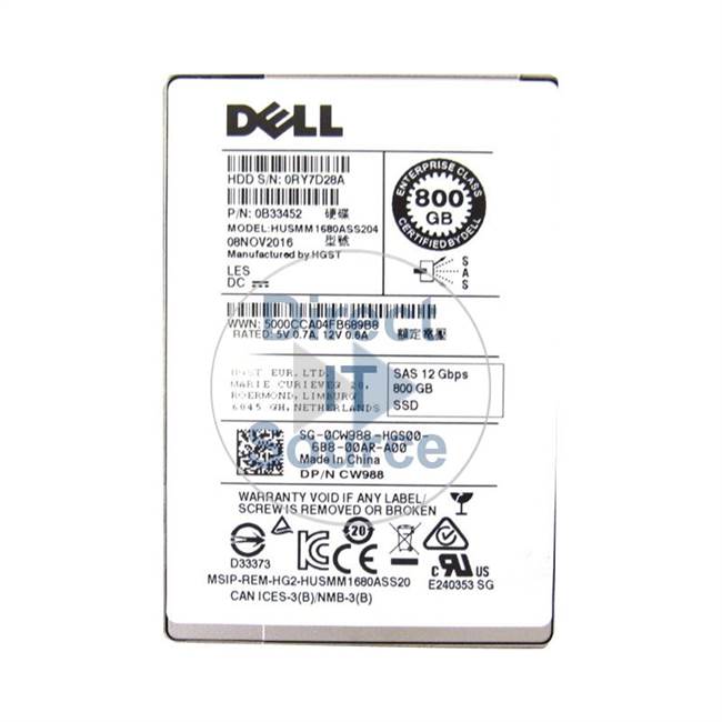 Dell 0CW988 - 800GB SAS 2.5" SSD