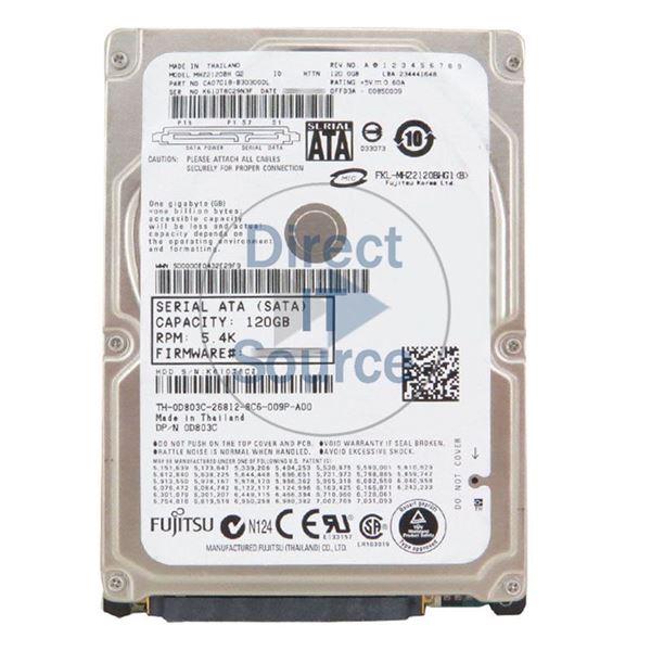 Dell 0D803C - 120GB 5.4K SATA 2.5" 8MB Cache Hard Drive