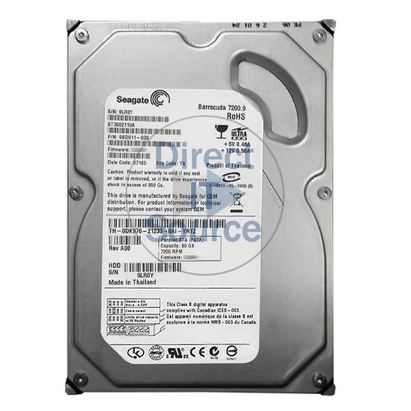Dell 0DK976 - 80GB 7.2K IDE 3.5" 2MB Cache Hard Drive