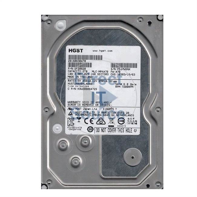 0F20620 Hitachi - 2TB 7.2K SATA 3.5" 64MB Cache Hard Drive