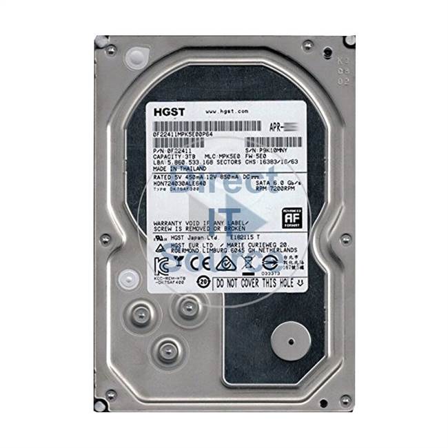 0F22411 Hitachi - 3TB 7.2K SATA 3.5" Cache Hard Drive