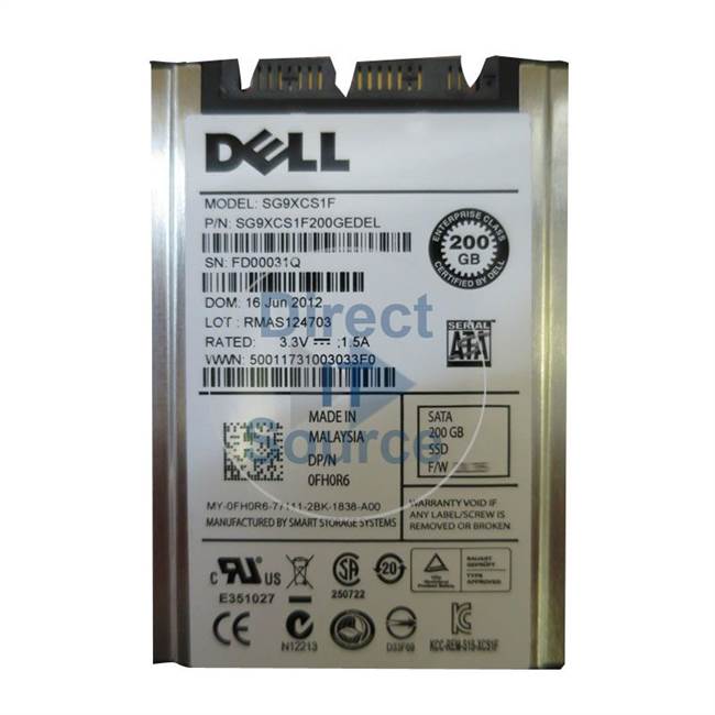 Dell 0FH0R6 - 200GB SATA 1.8" SSD