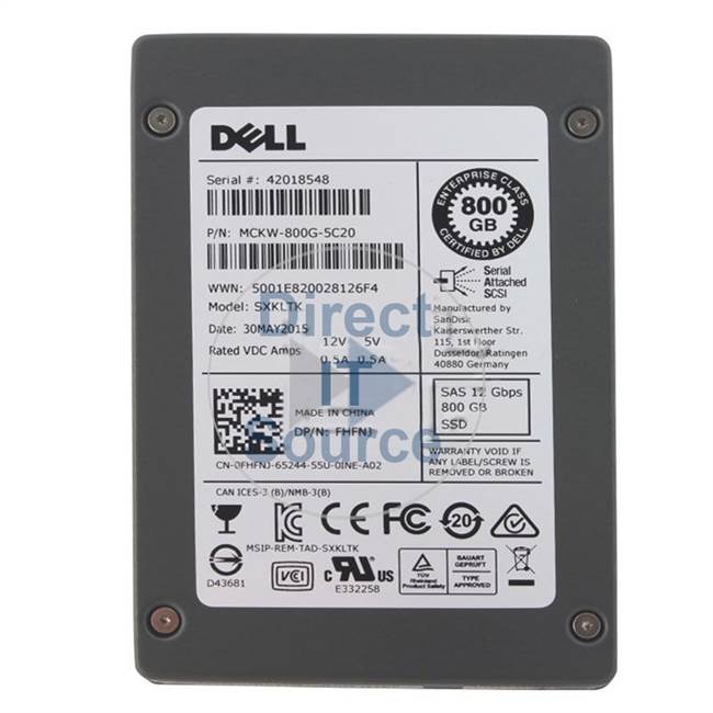 Dell 0FHFNJ - 800GB SAS 2.5" SSD