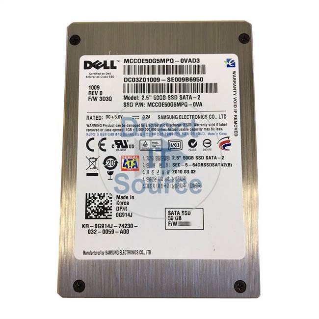 Dell 0G914J - 50GB SATA 3.0Gbps 2.5" SSD