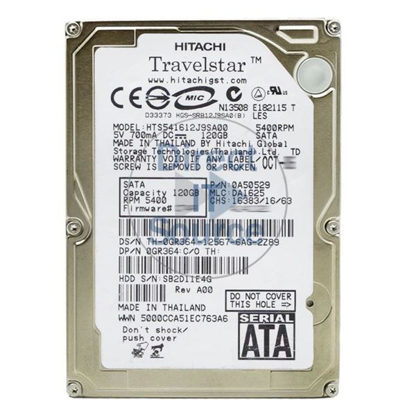 Dell 0GR364 - 120GB 5.4K SATA 1.5Gbps 2.5" 8MB Cache Hard Drive